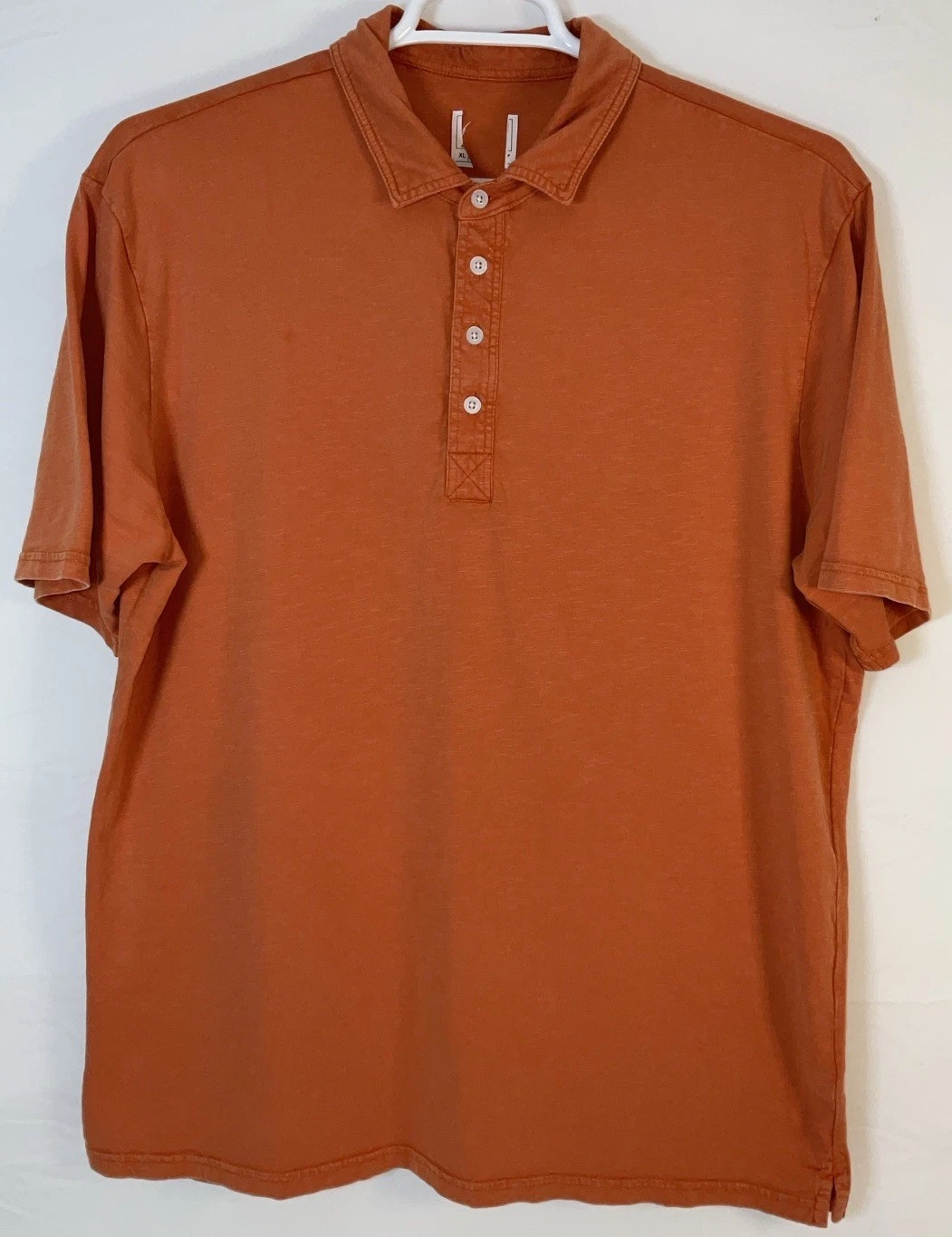 NWOT Men Johnnie-O Original 4 Button Polo No Pocket Coastal Wash Orange Shirt XL