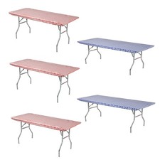 8' Rectangle Plastic Table Covers 30" x 96", Bundle of 5  