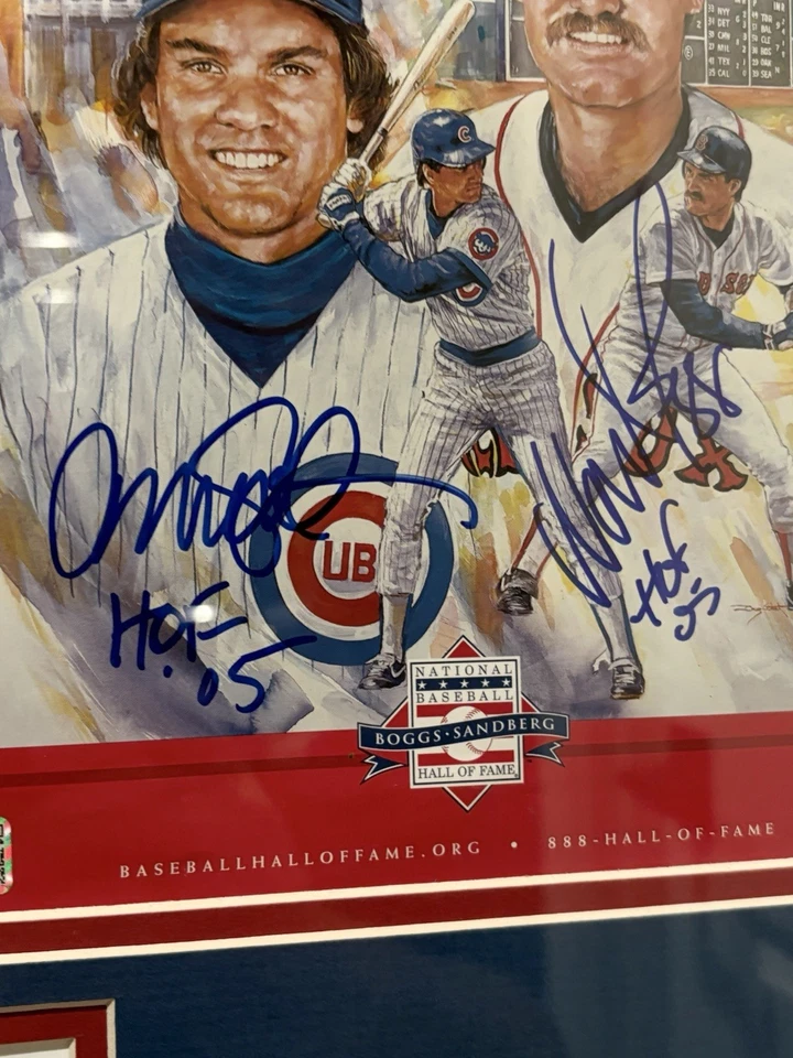 Ryne Sandberg Wade Boggs Dual Signed 2005 Hall Of Fame Program Tristar Framed - Image 3 of 4