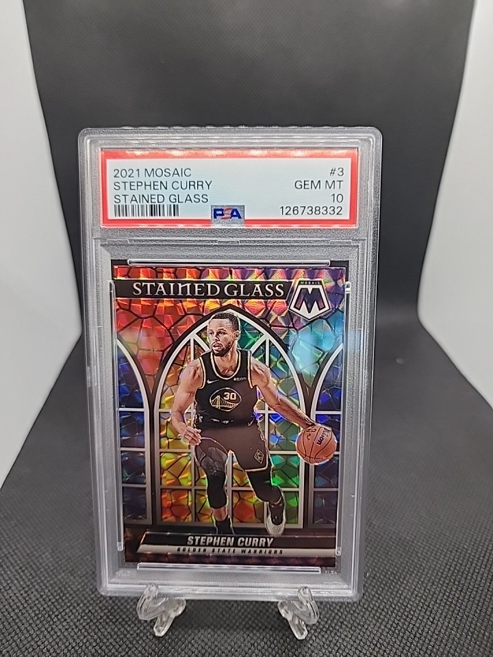 2021 PANINI MOSAIC STAINED GLASS #3 STEPHEN CURRY PSA 10