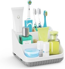 Organizador Bano 6 Ranuras Desmontable Para Cepillos Electricos Y Pasta Dientes