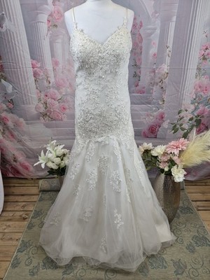 Viva Bride Ivory Lace Mermaid Wedding Dress Uk 14 Sequined Low Back Brautkleid