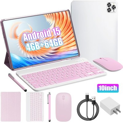 10.1'' in Tablet Android Dual Camera WiFi Kids Tablet PC Quad-Core Keyboard Mouse