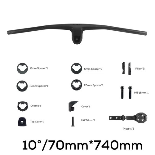 -9°-10° -12° -14° Full Carbon Fiber Integrated Cockpit MTB Handlebars with Stem - Picture 10 of 47