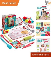 Kids Baking Set Plastic 31-Piece Child Kitchen Utensils for Baking Learning