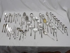 60  Vintage Flatware Silverplate Mixed Lot For CRAFT SERVING PIECES