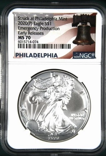 2020(P) American Silver Eagle $1 NGC MS 70 Early Releases Emergency Production