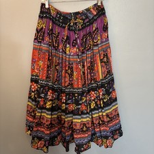 Vtg Y2K Maxi Skirt Tiered Gauze Boho Cottagecore Hippie Artsy Gypsy Size M