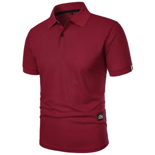 New Solid Color Polo Shirt Men's Short Sleeve Button Tshirts Lapel Lightweight - Bild 28 von 33