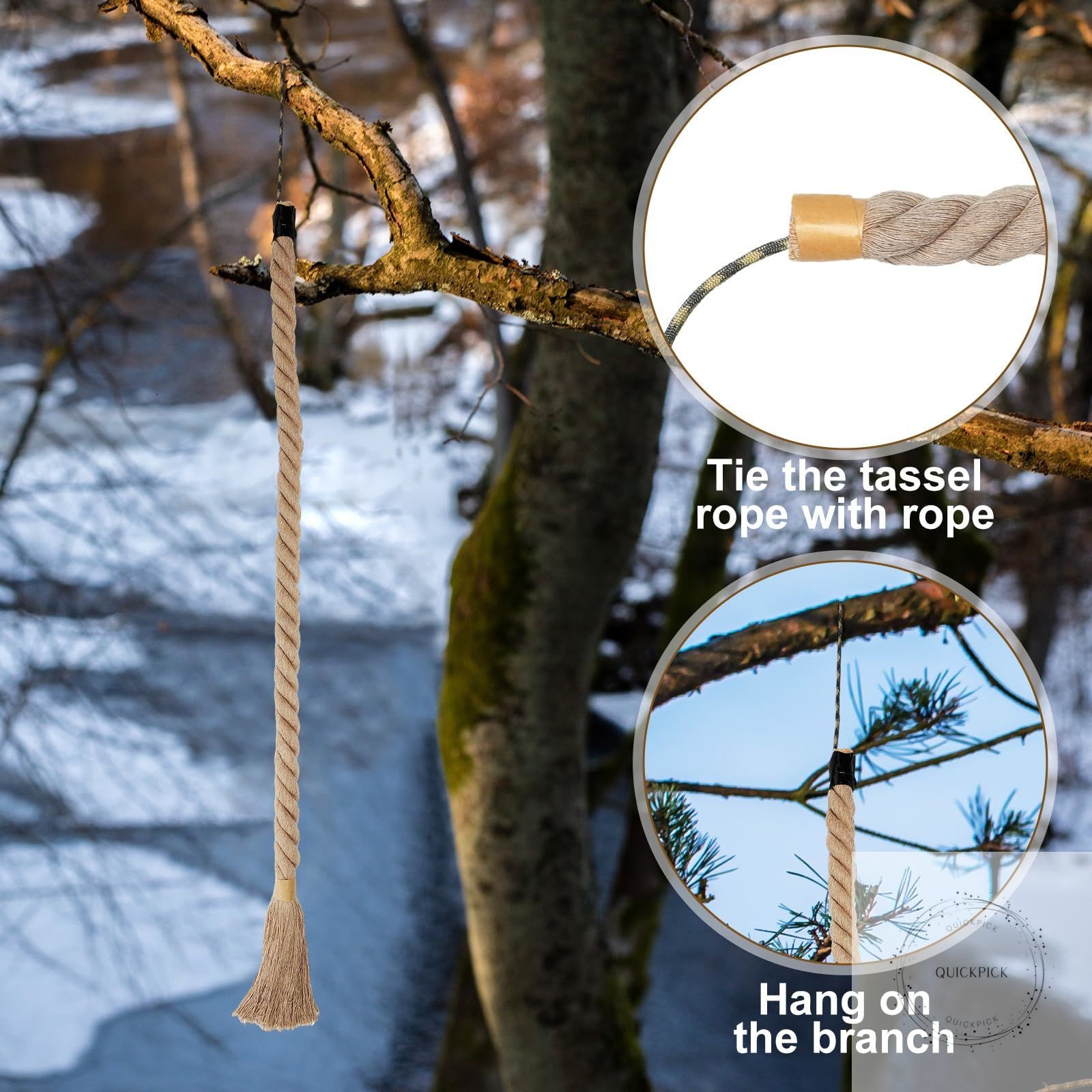 4 Pack Hemp Scrape Rope 30 Inch Deer Scent Rope for Deer Hunting Mock Scrape