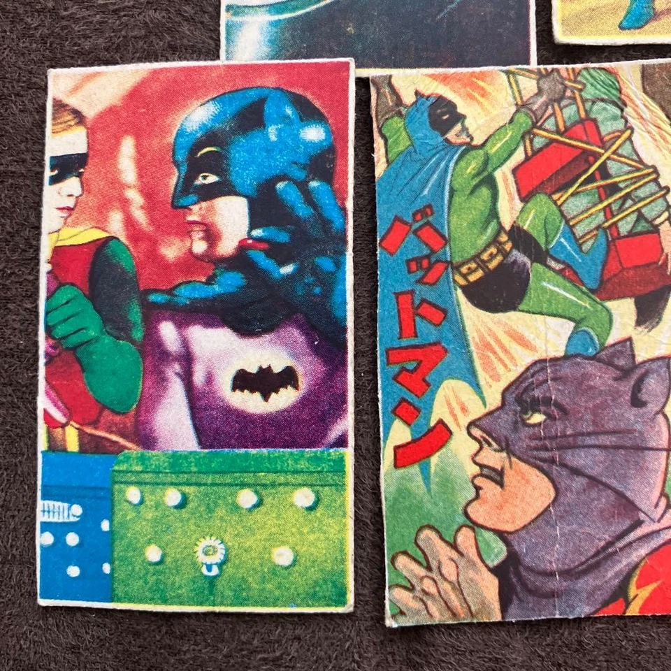 Batman Robin Vintage Menko Cards 7 Piece Lot Japan - Photo 4/4