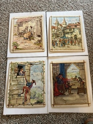 Vintage Fairy Tale Puzzles Tasha Tudor  Complete No Box Rapunzel Puss In Boots