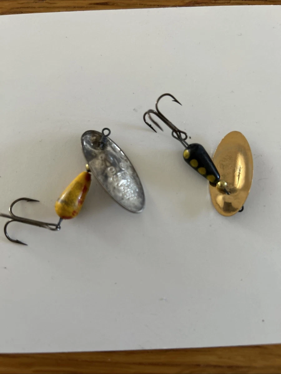 Lot 4 Leurres Vintage Panther Martin – N°2 & 4 – Noir à Points Jaunes – Fabriqués En Italie