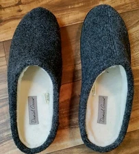 Daniel Green Womens Faux Fur Wht Int Grey Poly Upper Slippers 10M 10057 - 005 