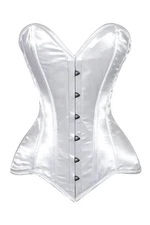 Lavish White Satin Overbust Bridal Corset Sweetheart Neckline Busk Closure