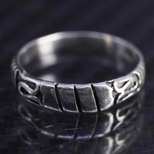 size 6.75, vintage southwestern sterling silver 925 handmade ring textured band