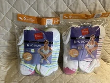 BRAND NEW WOMEN'S SIZE 5-9 HANES 12 PACK CUSHIONED NO SHOW SOCKS SHIPS FREE