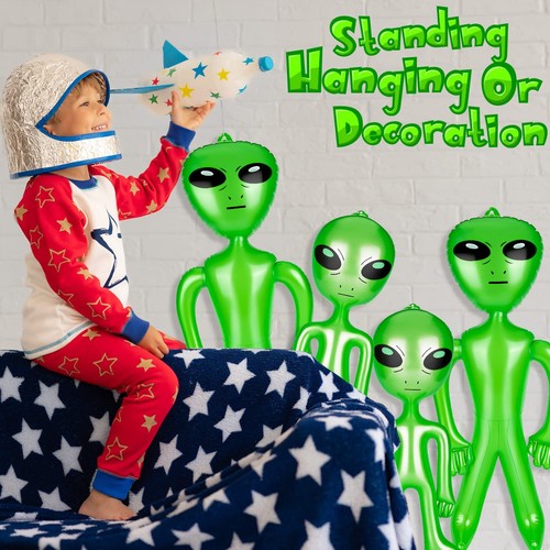 6pcs Halloween Alien Inflatable Balloons, 33 Inch Inflatables Alien and 21 In... - Picture 6 of 7