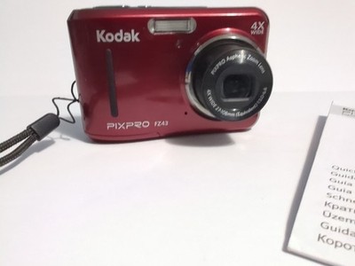 Kodak PIXPRO FZ43 Red 16MP Digital Camera 4X Zoom Strap USB Cable