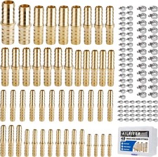 48PCS Brass Hose Barb Fitting,Barb Splicer Mender Hose Fittings 1/8" 3/16" 1/4"