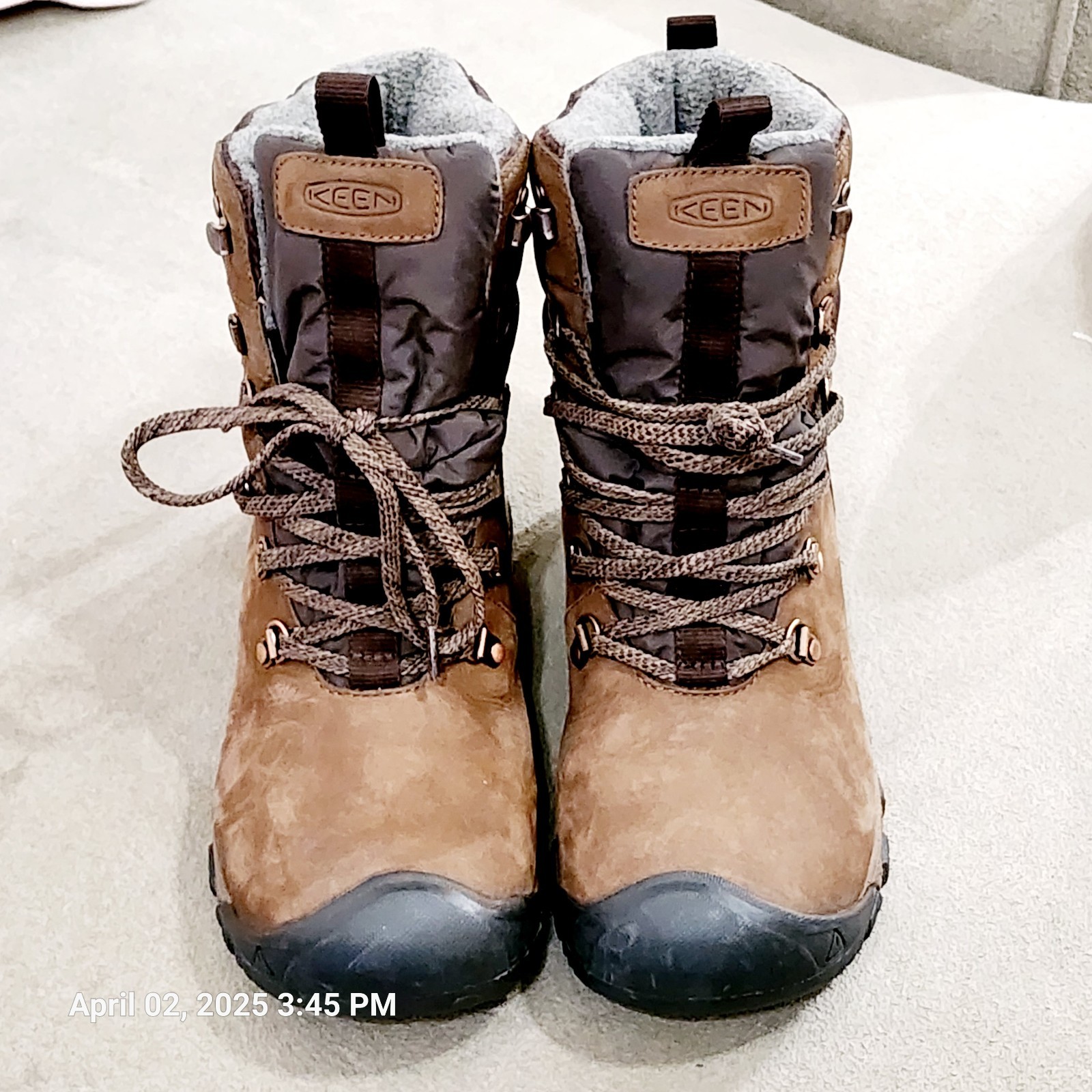 Stivali KEEN donna taglia 7 5 Greta classici impermeabili neve bisonte java marrone nuovi