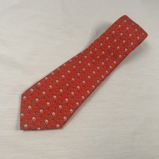 Vineyard Vines Men Red Lacrosse Gear 100 Silk Made in USA Tie NWoT