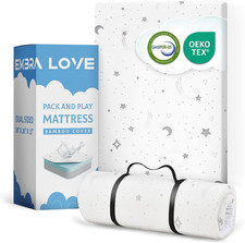 Pack N Play Mattresses 38"X26"X1.5" Bamboo Cover,Breathable, 100 Waterproof,No
