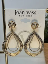 Gold-tone Filagree  drop earrings by Joan Vass New York