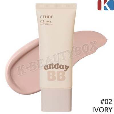 ETUDE All Day BB Cream 35ml #02 Ivory Radiance Long-lasting Vegan BB Cream NEU