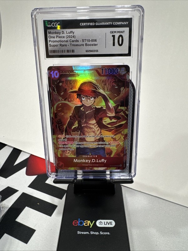 2024 ONE PIECE #ST10-006 MONKEY D. LUFFY Treasure Booster Promo CGC 10 GEM MINT