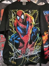 SPIDERMAN ON A SHAKA HEAVYWEIGHT GARMET DYED T SHIRT "MODERN"