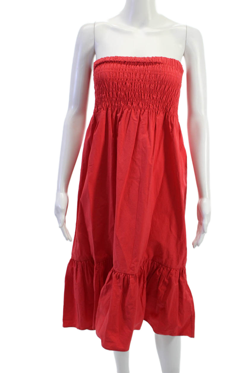 Rhode Women Sundress Red Cotton Sleeveless Knee Length Beach Size SFree Shipping in US $100+ Orders | $6.95 Orders Below