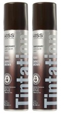 Kiss Tintation Temporary Hair Color Spray, Darkest Brown, 6 oz Pack of 2 