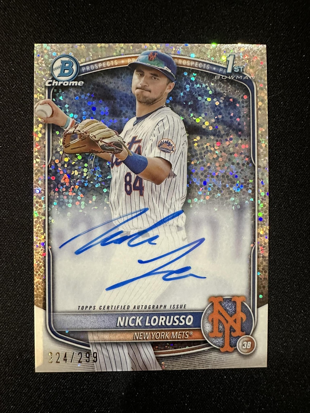 2025 1st Bowman Chrome #CPA-NL Nick Lorusso Autograph Auto Speckle /299 Mets