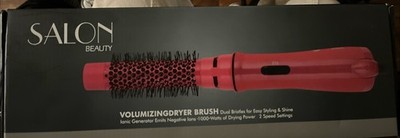 Salon Beauty Volumizing Hair Dryer Brush Ionic Tech 3 in 1, 2-Speed, 1'' Wand