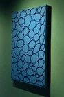 Blue Abstract Painting Hand Painted in Italy Modern Canvas Painting Texture