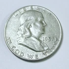 1957 D Franklin Silver Half Dollar - 90% Silver- Circulated Coin #5460