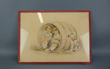 Ravissante gravure rehaussé, signé Édouard Renaudin allias E.NAUDY 34 X 25 cm.