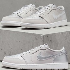 Nike Air Jordan 1 Retro Low OG Neutral Grey Metallic Silver Men's SIZE 9.5/10/13