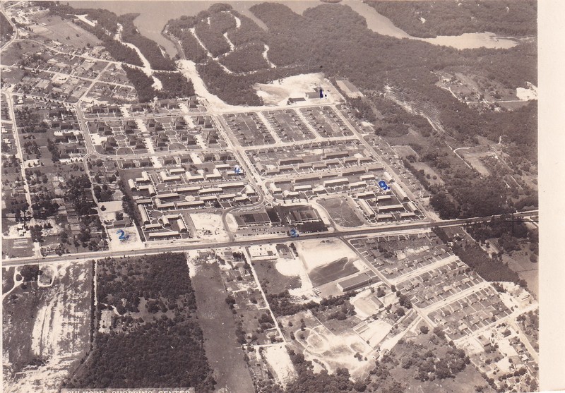 Vintage photo B/W aerial view Culmore Shopping Center McLean Virginia Winged Pho