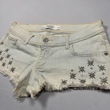 Abercrombie  Fitch Womens 4 W27 Denim Shorts Distressed Rhinestone Festival
