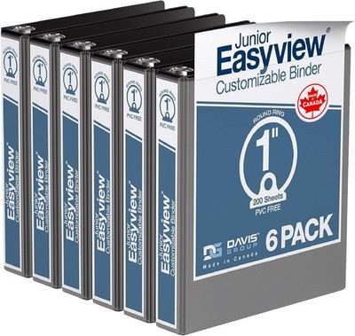 Easyview Junior Premium Small Clear-View 3-Ring Binder for School, Office, or...