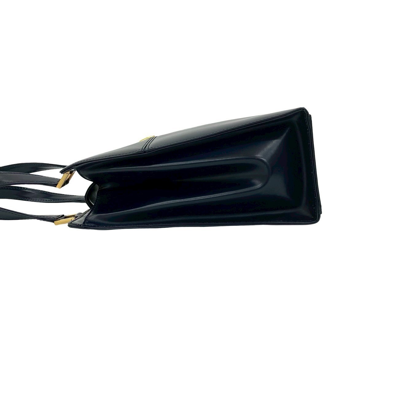 Borsa a mano YVES SAINT LAURENT YSL logo metallo pelle blu navy 24751