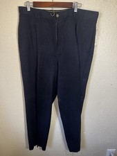 Tommy Bahama Pants Mens 38 Navy Blue Silk Wool Blend PleatedTrousers