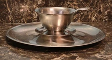 Vintage - Selandia Denmark 18/8 Stainless Chip and Dip Server With Laddle