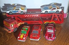 Saviem PS30 Majorette porte Voitures + Nissan Ferrari Porsche Pontiac Corvette 