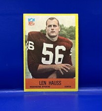 1967 Philadelphia Football Card Len Hauss Rookie RC Washington Redskins #184
