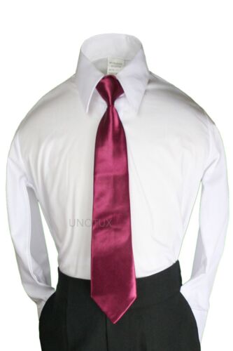 Corbata de satén con clip de 23 colores para trajes de niño esmoquin S:S-4T M:5-7 L:8-14 XL:16-20 - Imagen 19 de 48