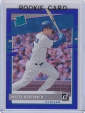 NICO HOERNER ROOKIE CARD Cubs Baseball 2020 DONRUSS RATED RC Variation BLUE HOLO