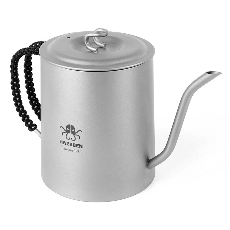 Titanium Camping Kettle Tea Pot Maker Pour Over Gooseneck Spout Kettle